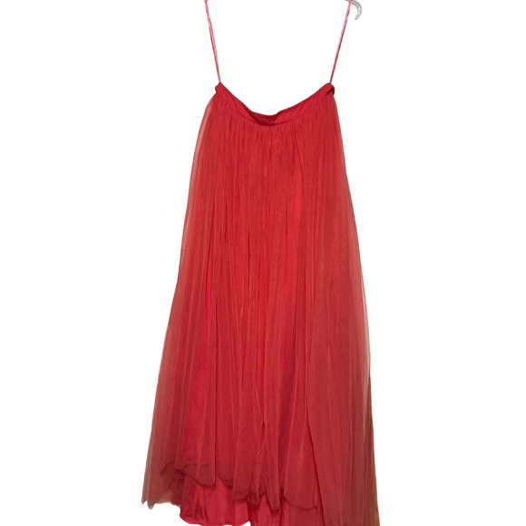 Harper + Lemon Junior's Two Piece White Sleeveless Top Peach Tulle Skirt Size L - Picture 6 of 6